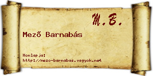 Mező Barnabás névjegykártya